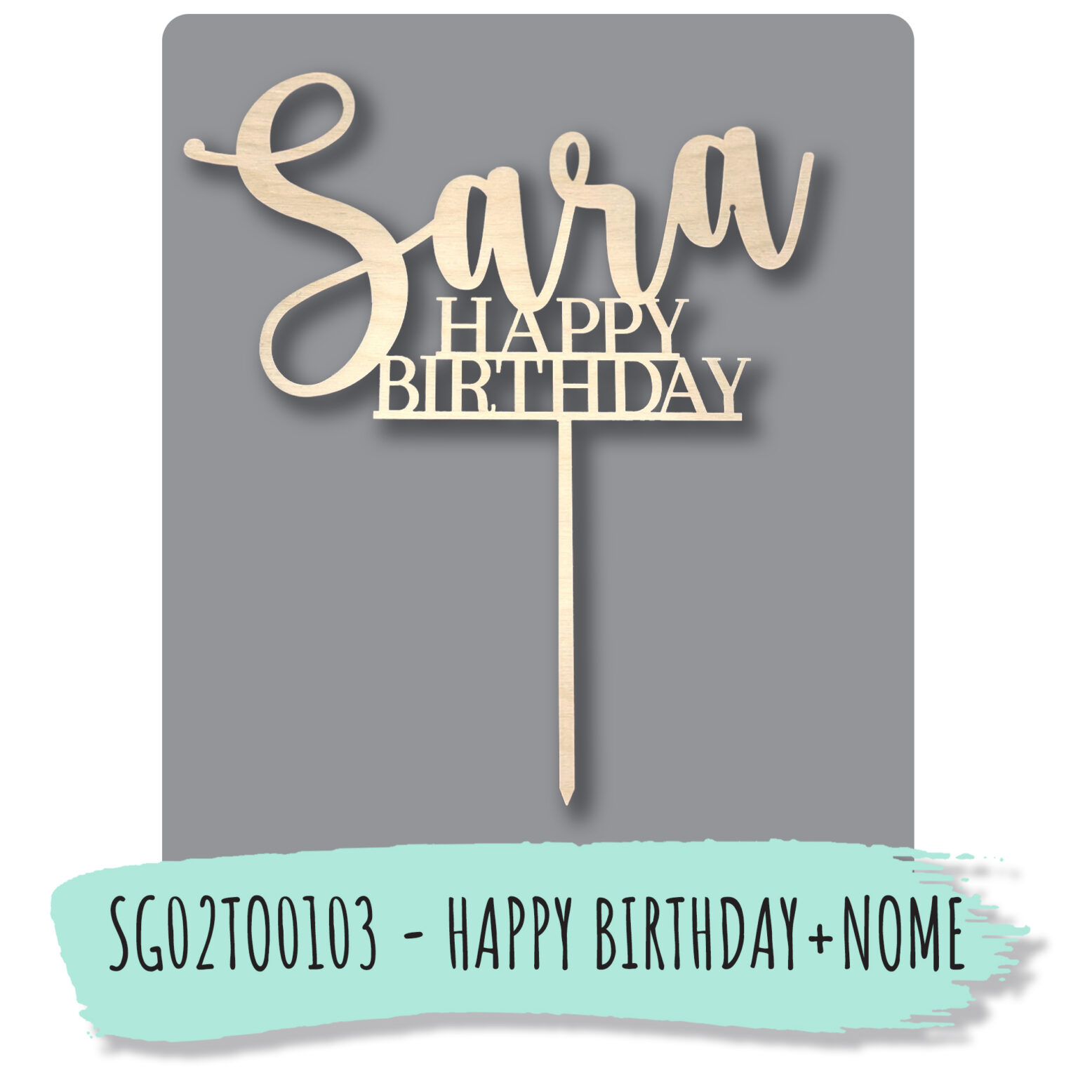 Topper per torta Happy Birthday Mum con glitter, decorazione per torte (argento